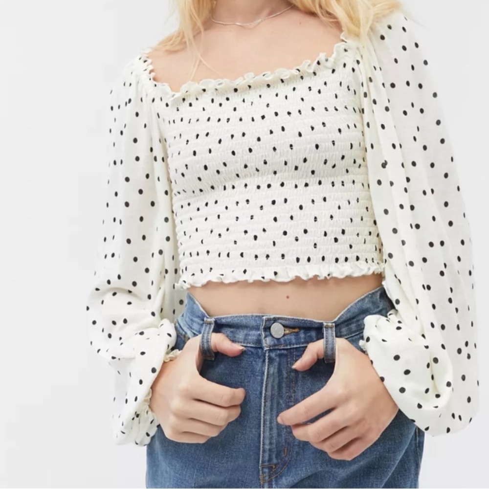 UO Ryan Smocked Square Neck Top